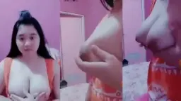 Cecemey Bergoyang Dalam Daster Oranye Yang Menggoda
