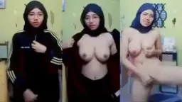 Ukhti Jilbab Hitam Bikin Video Tanpa Busana Bikin Syahwat Pejantan Liar.