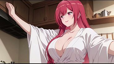 Anak Tiri Pulang Pagi, Ngintip Istri Bapak Masak Cuma Pakai Baju Tipis. Kureha Enomoto Cosplay Mesum Bikinan Ai.