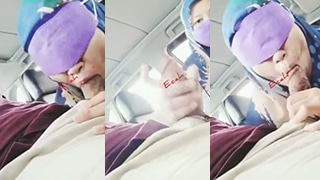 Jilbab Biru, Mulut Nganga Di Dalam Mobil, Desahan Basah Bikin Kaca Mobil Berkabut.