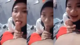 Hijab Nakal Ngemut Kontol Pacar Baru Sampai Basah.